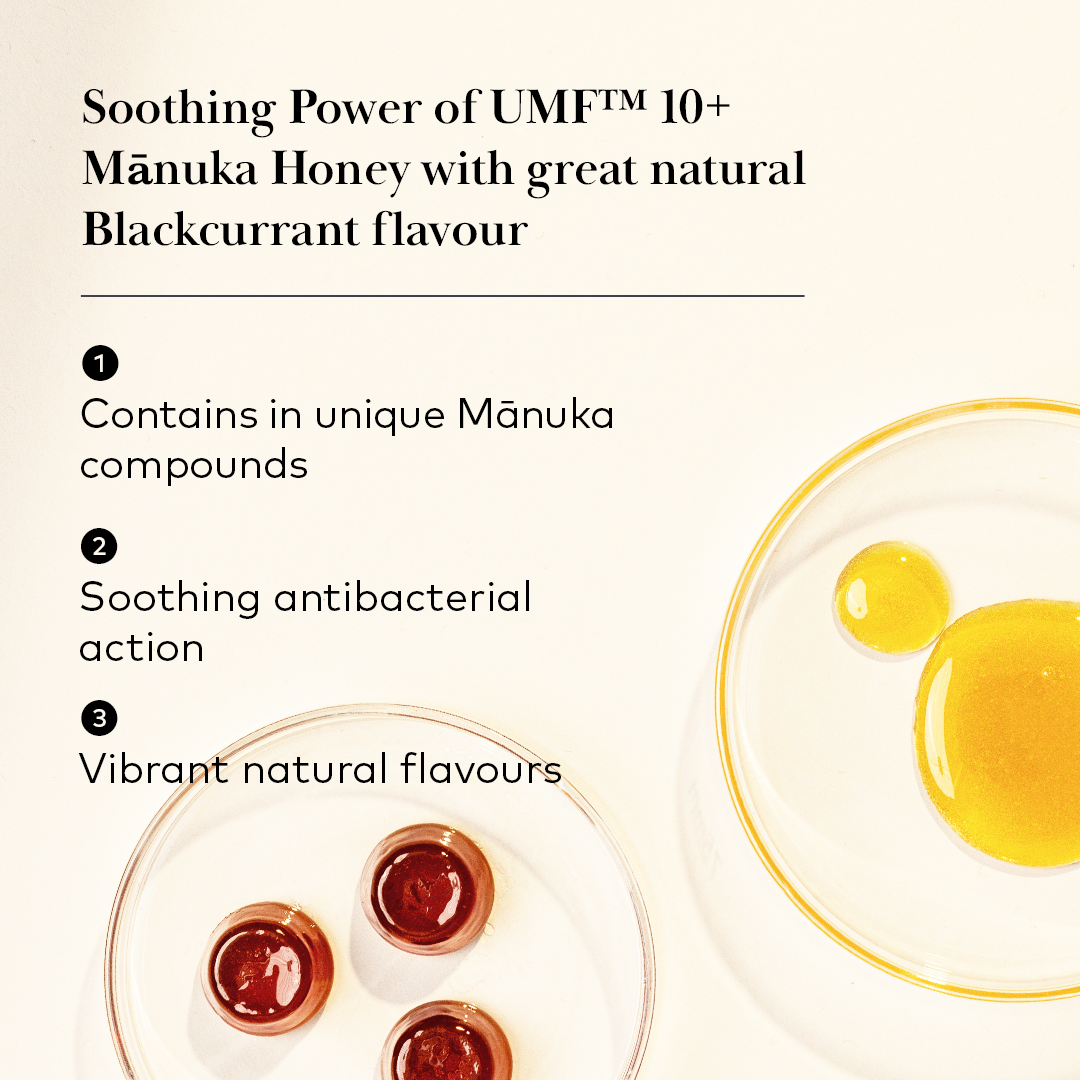 UMF™ 10+ Manuka Honey Lozenges - Blackcurrant – HoneyWorld