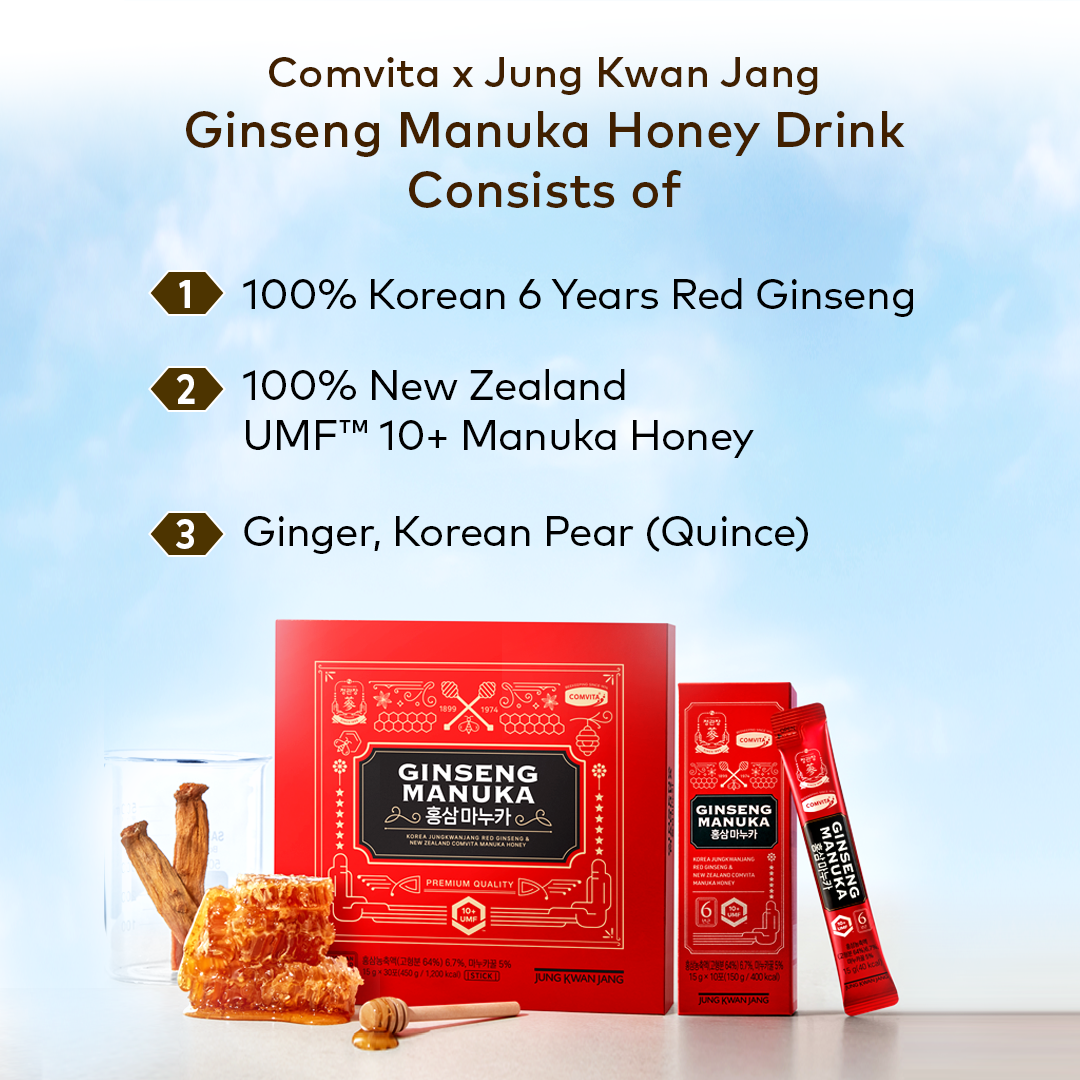 Comvita x JKJ Red Ginseng Manuka Honey, 30 Sachets – HoneyWorld
