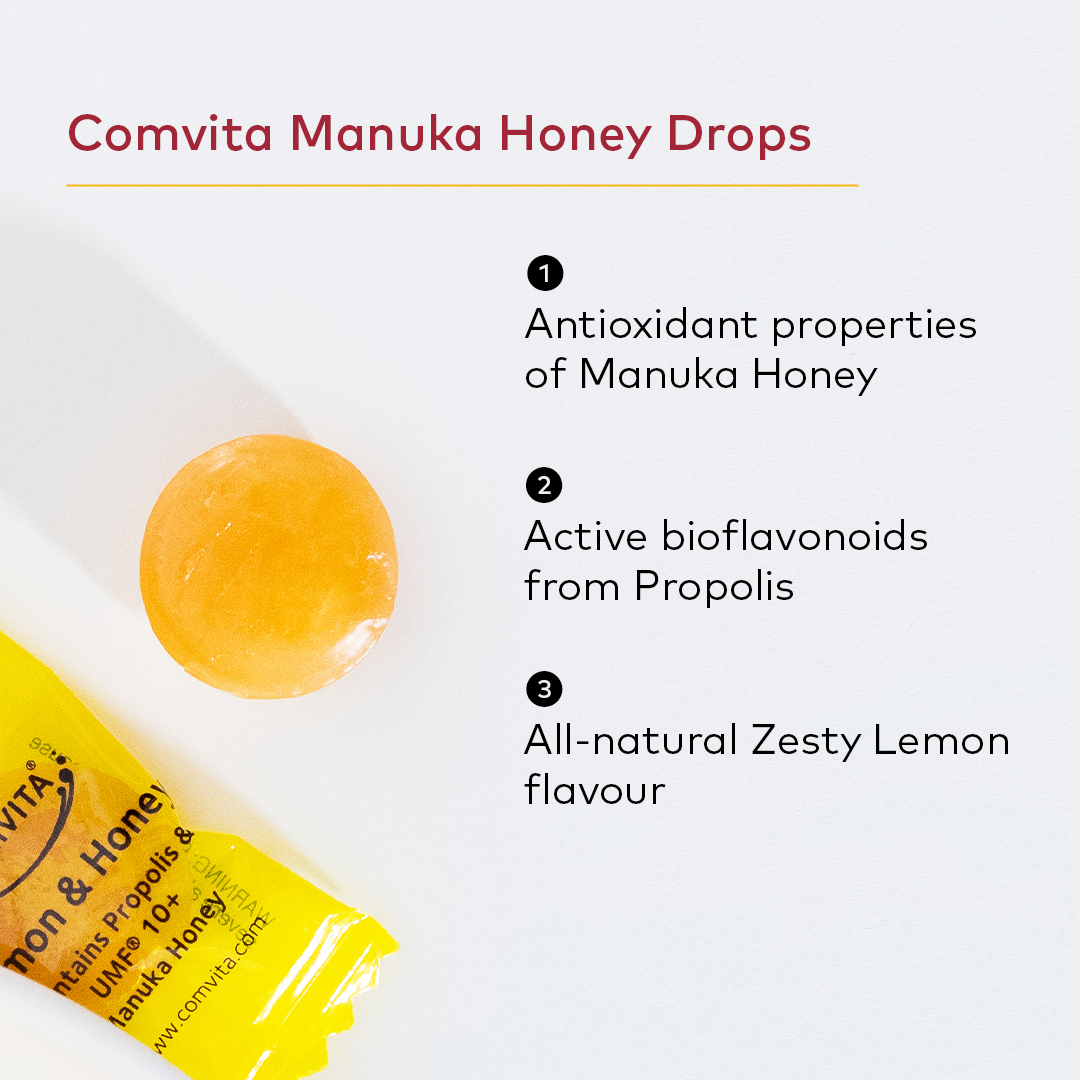 Comvita Manuka Honey Lozenges - Lemon & Honey, 12 Lozenges
