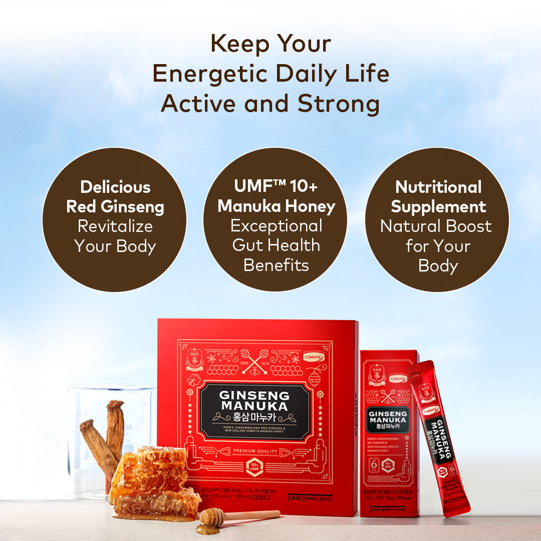 Comvita x JKJ Red Ginseng Manuka Honey, 30 Sachets – HoneyWorld