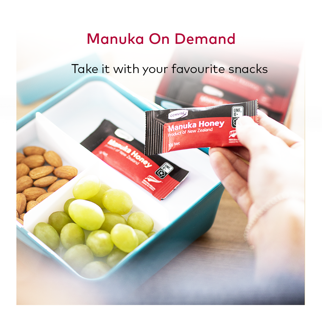 
                  
                    UMFâ„¢ 10+ Manuka Honey, 12 sachets.
                  
                
